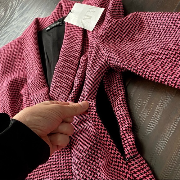 Zara Barbie Hot Pink Houndstooth Blazer Dress NWT! - Picture 4 of 14